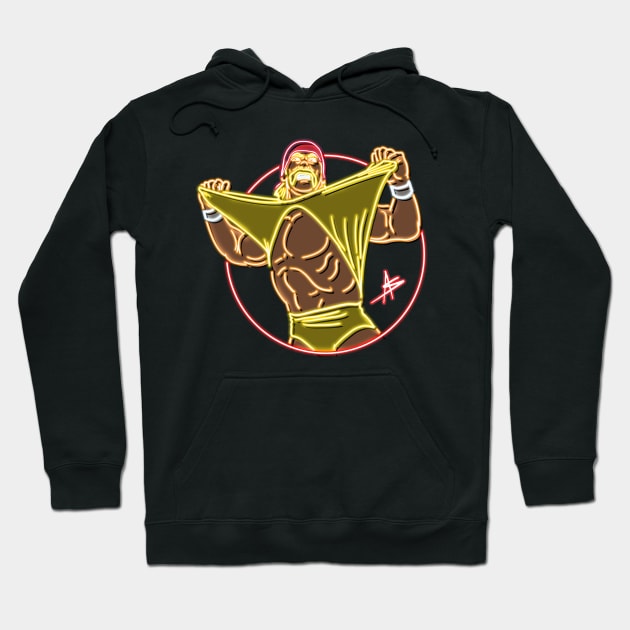 Hulk Hogan neon color Hoodie by AJSMarkout